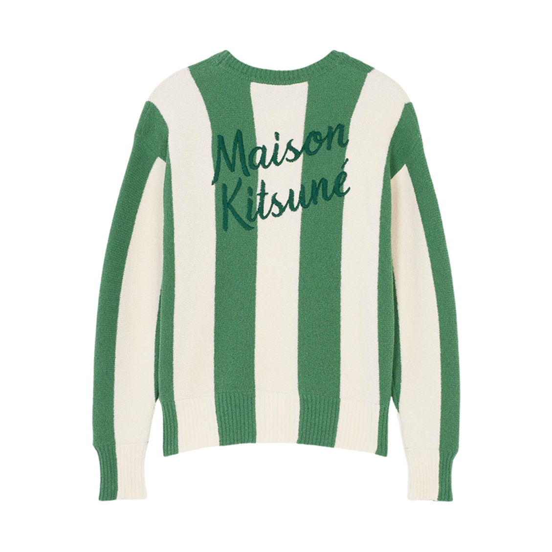 (W) 메종 키츠네 풀사이드 스트라이프 컴포트 점퍼 트로피컬 그린 스트라이프((W) Maison Kitsune Poolside Stripes Comfort Jumper Tropical Green Stripes) - 2