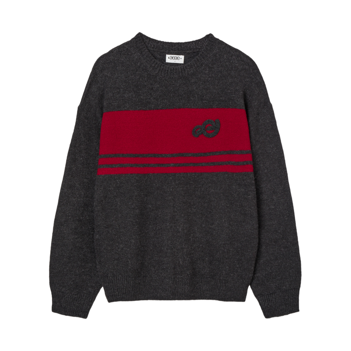 에이에이 컬러 블록 니트 차콜(Aeae Color Block Knit Charcoal) - 1