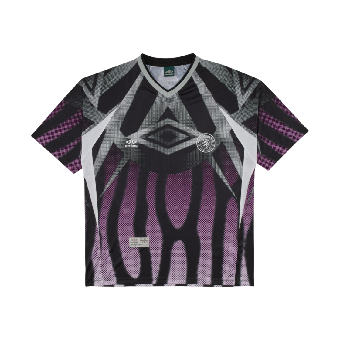 엄브로 x 슬램잼 풋볼 키트 그래픽 저지 블랙 퍼플(Umbro x Slam Jam Football Kit Graphic Jersey Black Purple)