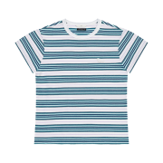 STU Women’s Stripe Logo Beads T-shirt Mint Blue