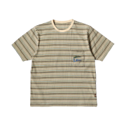 Kapital Multi Border Jersey Pennant T-Shirt 3Flags Beige Brown