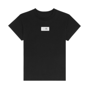 (W) MM6 Maison Margiela Numeric Cotton Jersey T-Shirt Black