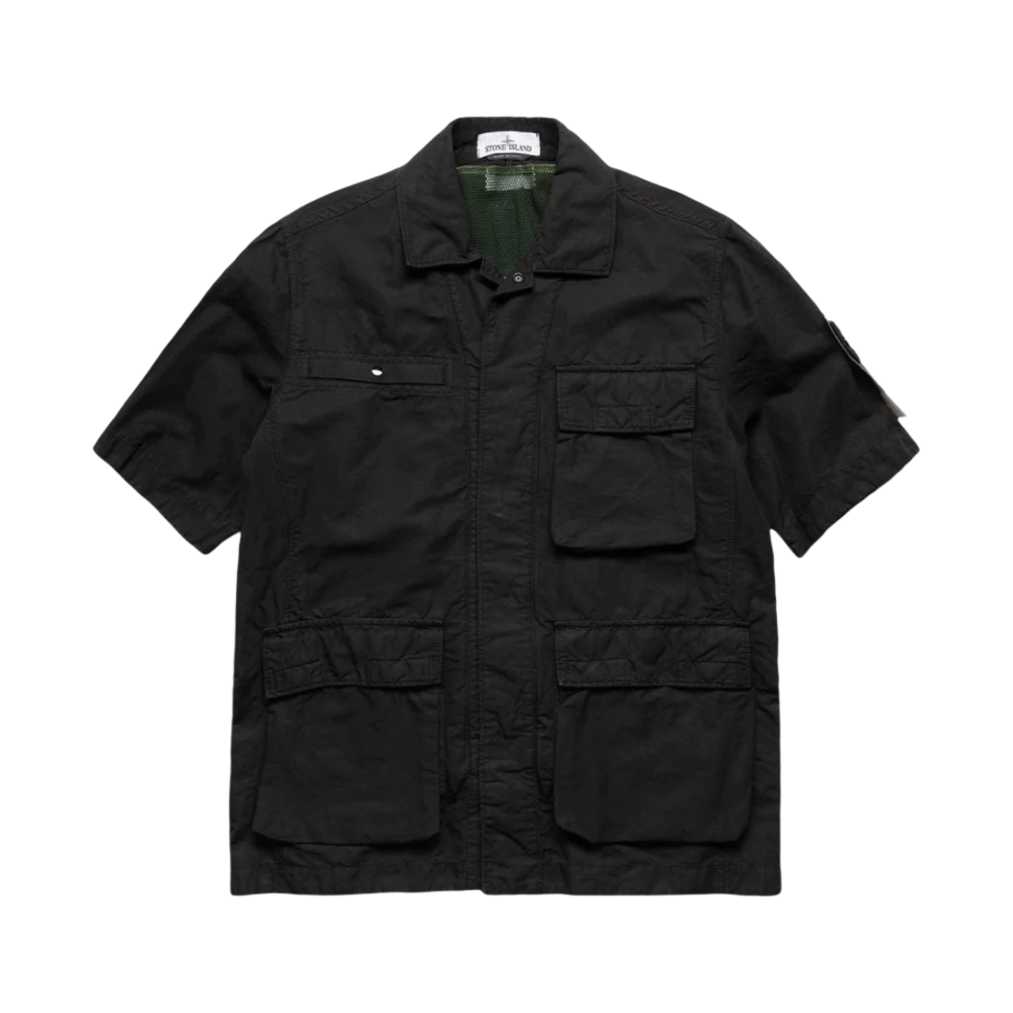 761542406-V0029 Stone Island 42406 Short Sleeve Shirt Jacket Black - 22SS