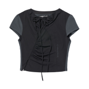 (W) Mischief Side Hook Shirring Shirts Charcoal