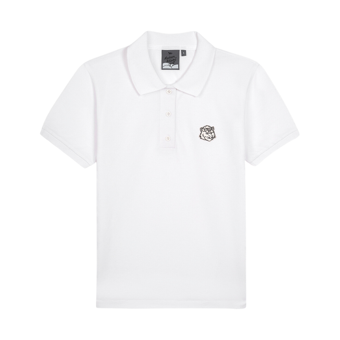 메종 키츠네 폭스 헤드 숏슬리브 폴로 셔츠 화이트(Maison Kitsune Fox Head Short Sleeve Polo Shirt White) - 1