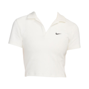 (W) Nike NSW Essential Short Sleeve Polo Top Sail Black - Asia