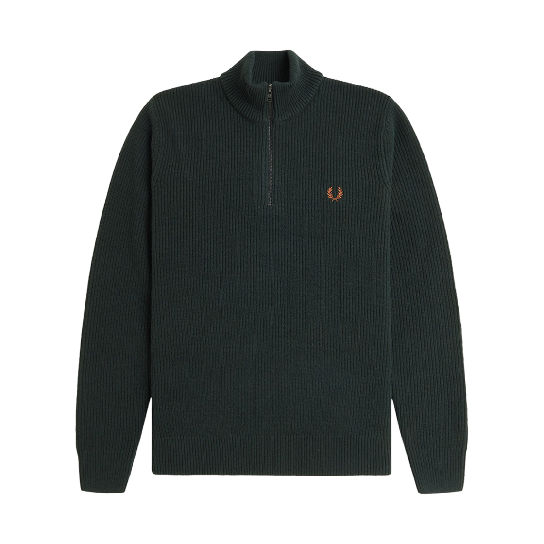AFPM2436540-Q20 Fred Perry Textured Half Zip Knit Night Green