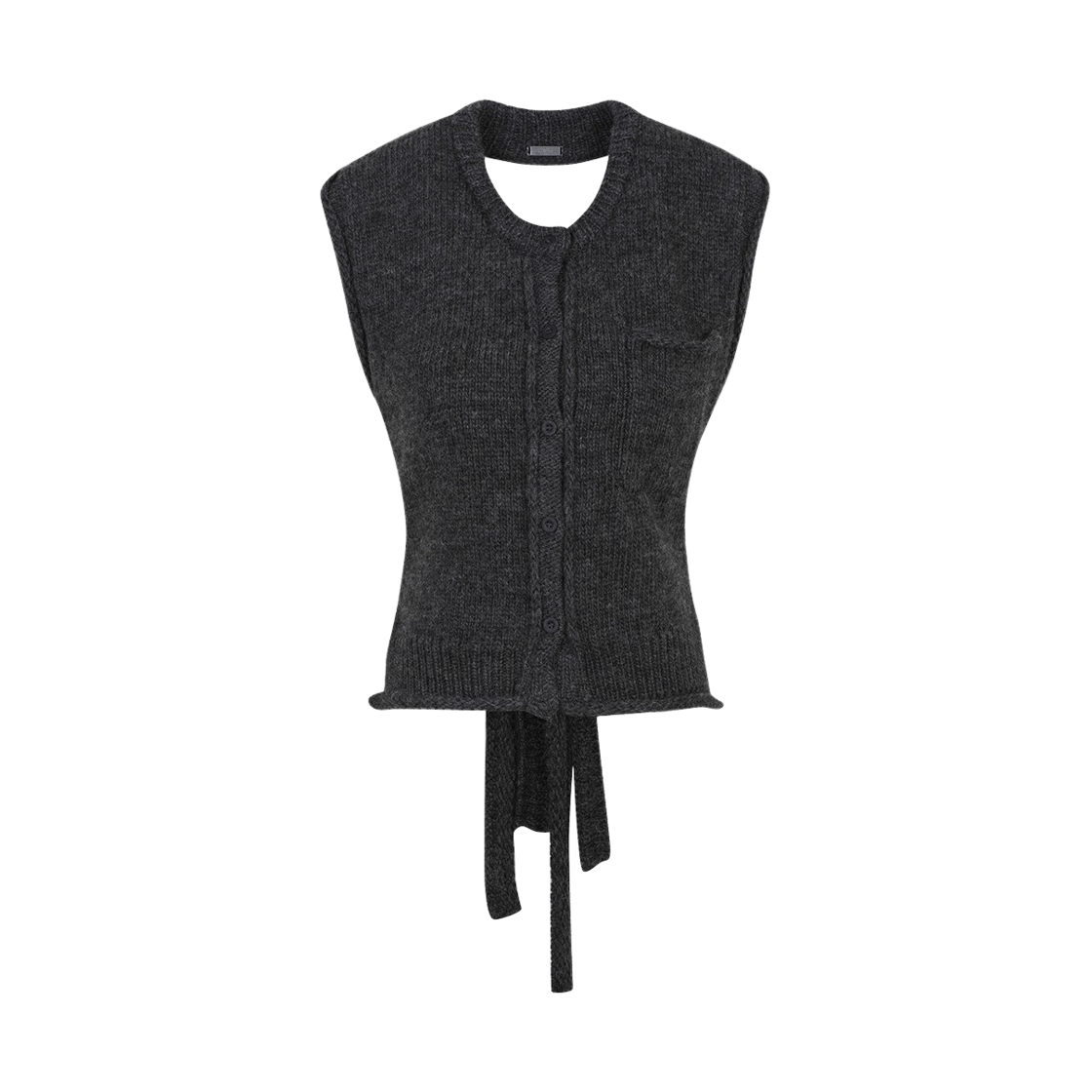 퍼버즈 울 스트링 탑 앤 스카프 그레이(Perverze Wool String Top and Scarf Gray)