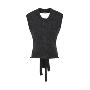 Perverze Wool String Top and Scarf Gray