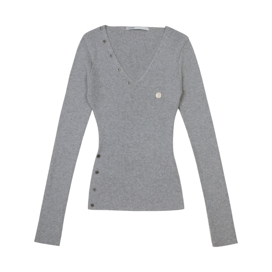 【BOHEMIAN SEOUL】25ss ROUND BUTTON SLEEVE W) 보헤미안 서울 브이넥 버튼 드레스 블랙 | Bohemian Seoul