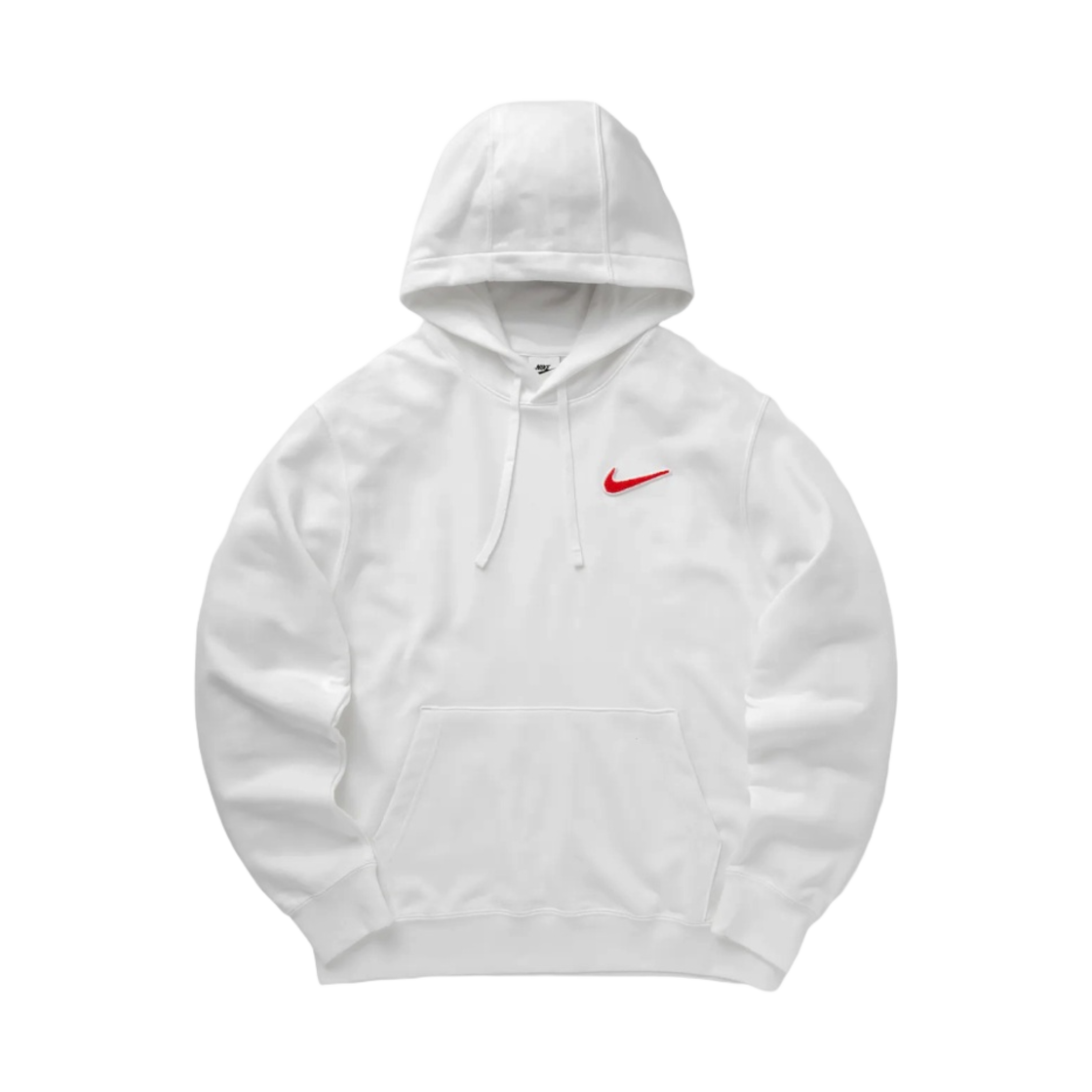 나이키 클럽 프렌치 테리 풀오버 후드 화이트 유니버시티 레드 - 아시아(Nike Club French Terry Pullover Hoodie White University Red - Asia)