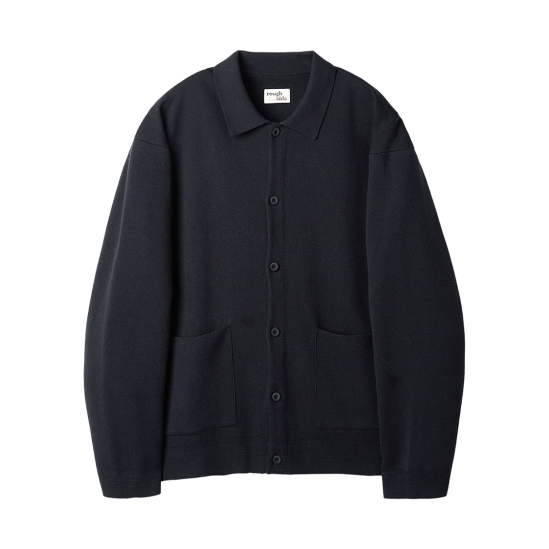 러프 사이드 밀라노 립 가디건 다크 네이비(Rough Side Milano Rib Cardigan Dark Navy)