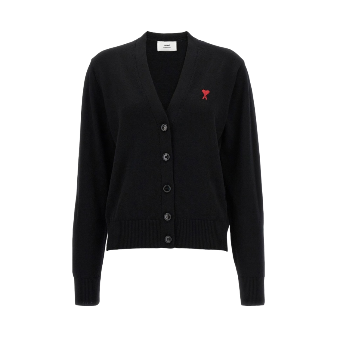(W) 아미 스몰 하트 로고 가디건 느와르((W) AMI de Coeur Cardigan Noir)