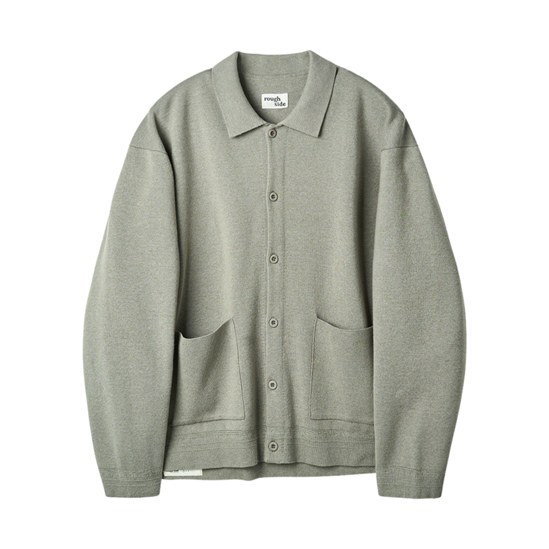 - Rough Side Milano Rib Cardigan Mist Grey