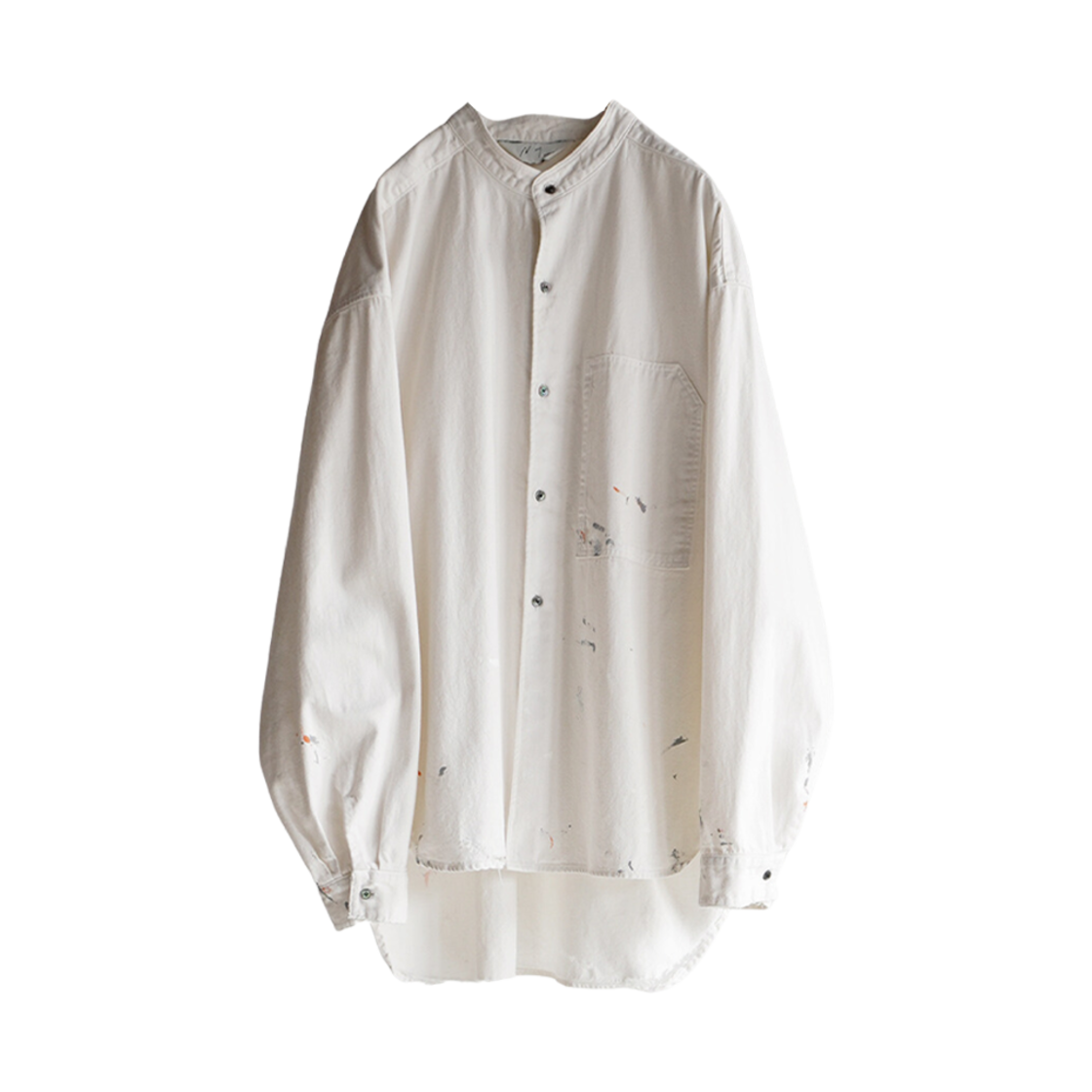 안셀름 데님 페인트 롱 셔츠 화이트(Ancellm Denim Paint Long Shirt White)