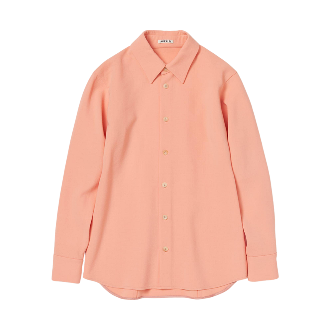 (W) 오라리 텐스 울 더블 클로스 셔츠 살몬 핑크((W) Auralee Tense Wool Double Cloth Shirt Salmon Pink) - 1