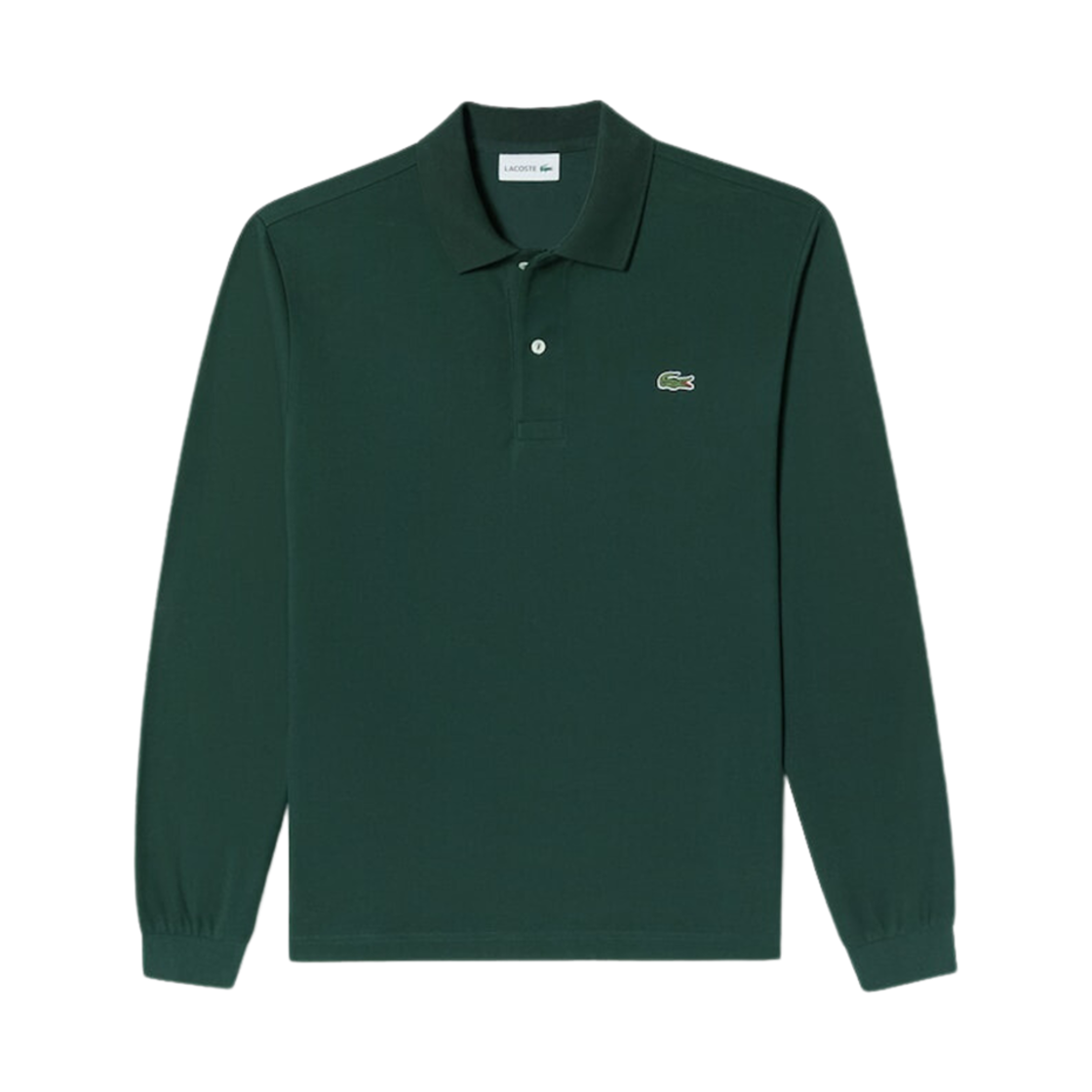 라코스테 프렌치 레귤러 핏 베이직 롱 소매 폴로 그린(Lacoste French Regular Fit Basic Long Sleeve Polo Green) - 1