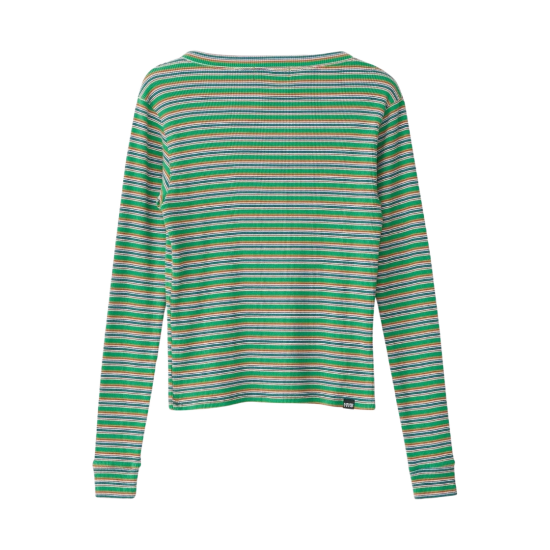 (W) 히스테릭 글래머 HYS 마우스 자수 헨리넥 티셔츠 그린((W) Hysteric Glamour HYS Mouse Embroidery Henley Neck T-Shirt Green) - 2