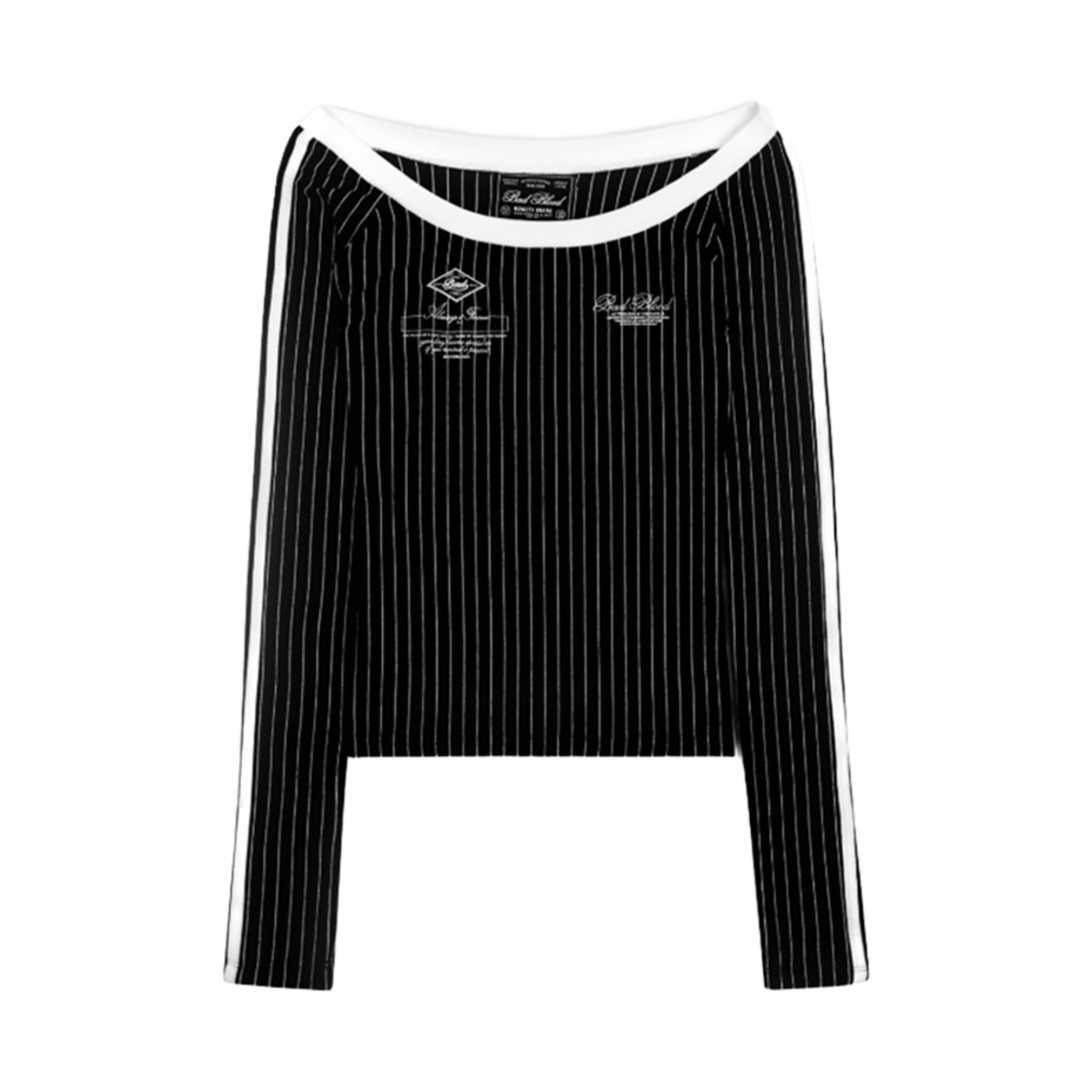 (W) 배드 블러드 클래식 로고 오프숄더 탑 블랙((W) Bad Blood Classic Logo Off-Shoulder Top Black)