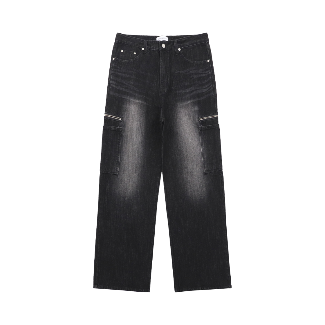 24FWCDMDN01BLK Cactusdonutmarket Side Zipper Pocket Denim - Black