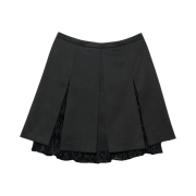 Gyeong Pleats Slit Skirt Gray