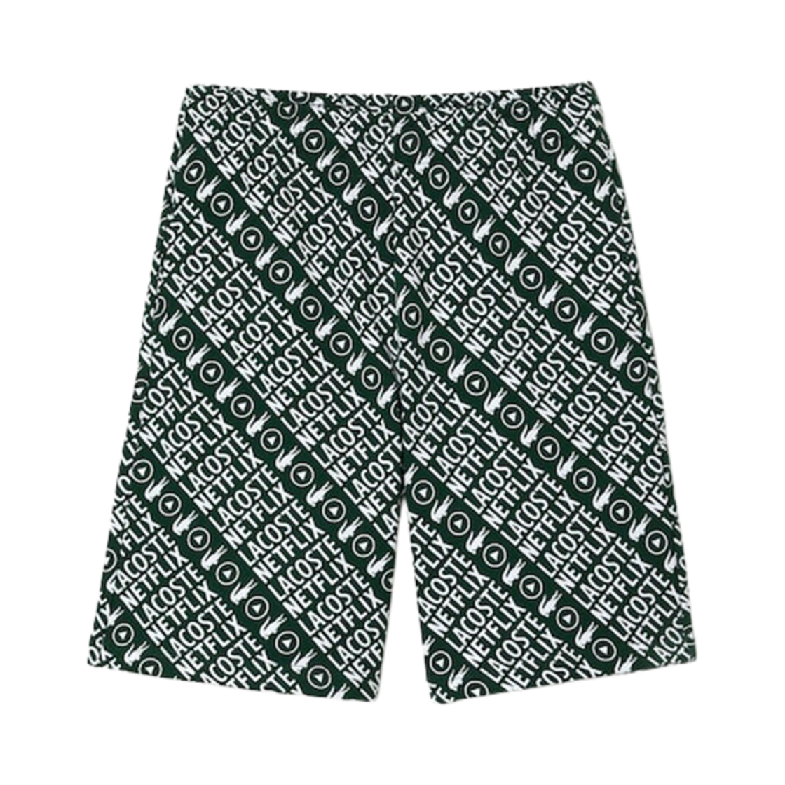 (W) 라코스테 x 넷플릭스 오가닉 코튼 쇼츠 그린 화이트((W) Lacoste X Netflix Organic Cotton Shorts Green White) - 1