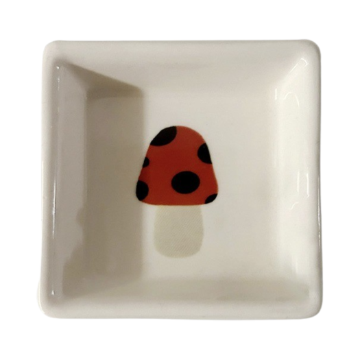 CBM_77 Vegetable Flower Studio 7x7 Black Mushroom Ceramic