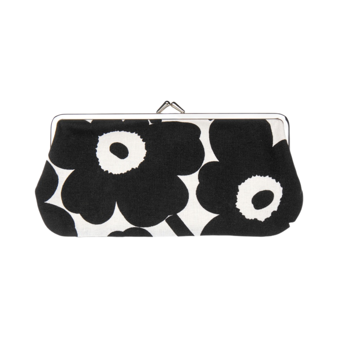 091496-190 Marimekko Silmalasikukkaro Mini Unikko Purse Black White