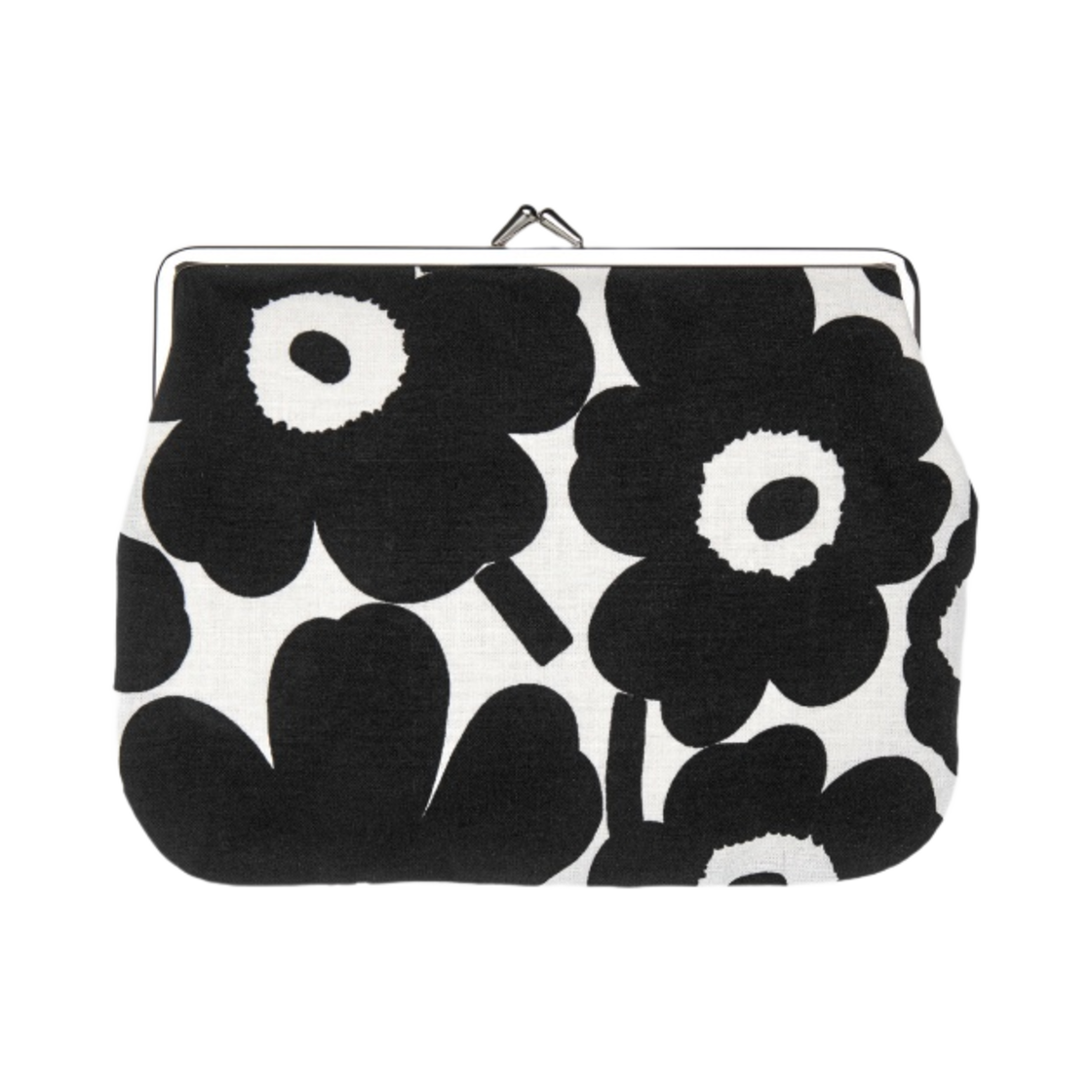 마리메꼬 푸오리카스 쿠까로 미니 우니꼬 퍼스 블랙 화이트(Marimekko Puolikas Kukkaro Mini Unikko Purse Black White)