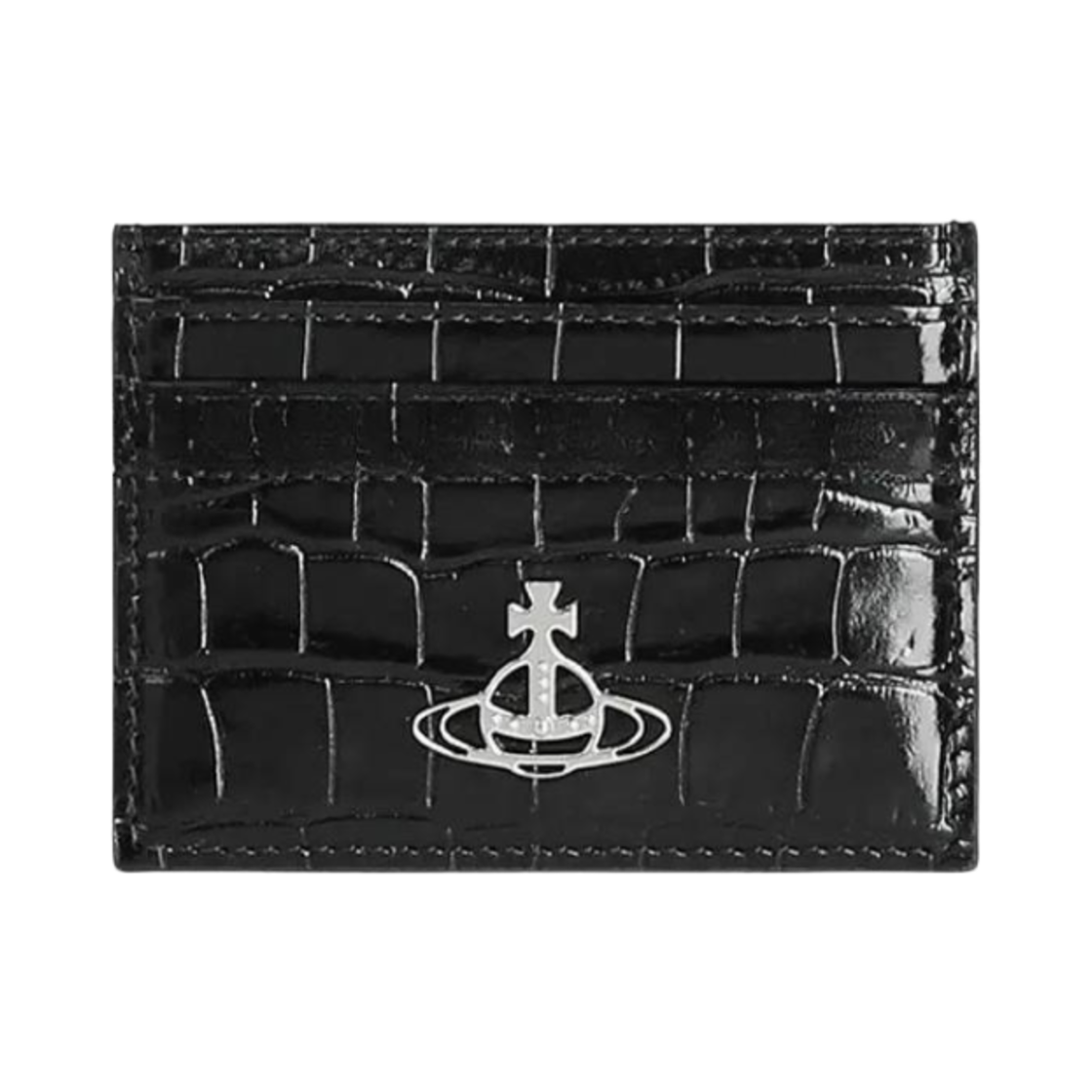비비안 웨스트우드 오브 로고 레더 카드 홀더 블랙(Vivienne Westwood Orb Logo Leather Card Holder Black)