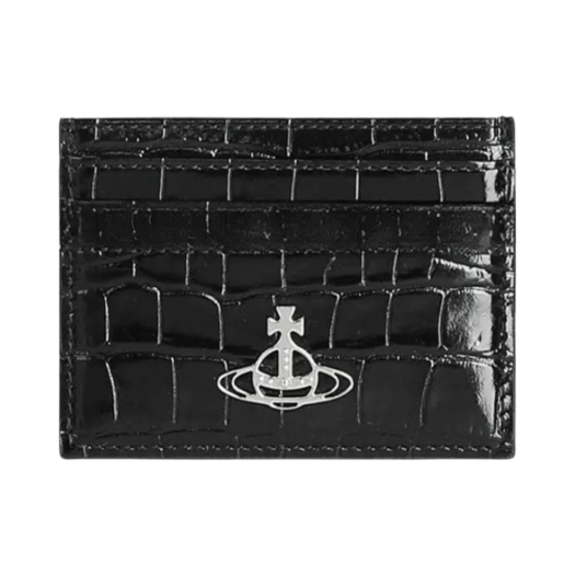 54030006W-L0039-N401/54030006W-L0098-N401 Vivienne Westwood Orb Logo Leather Card Holder Black