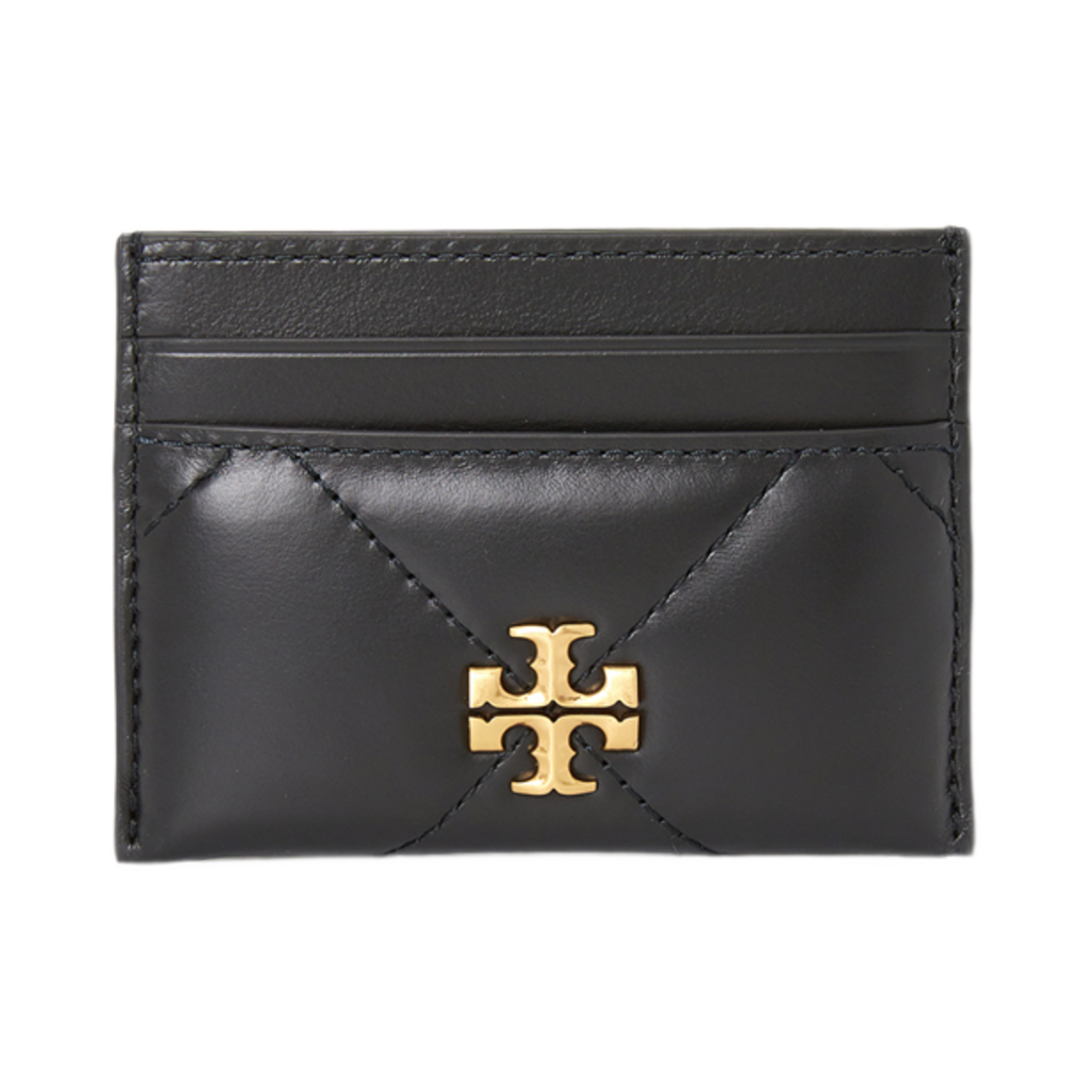154993-001 Tory Burch Kira Diamond Quilt Card Holder Wallet Black