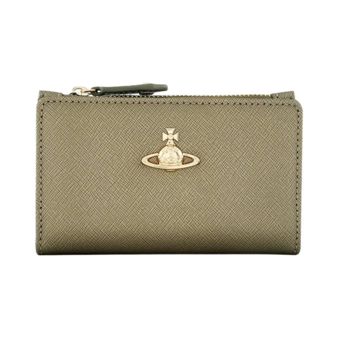 비비안 웨스트우드 사피아노 슬림 플랩 카드 홀더 메탈릭 그레이(Vivienne Westwood Saffiano Slim Flap Card Holder Metallic Grey) - 1
