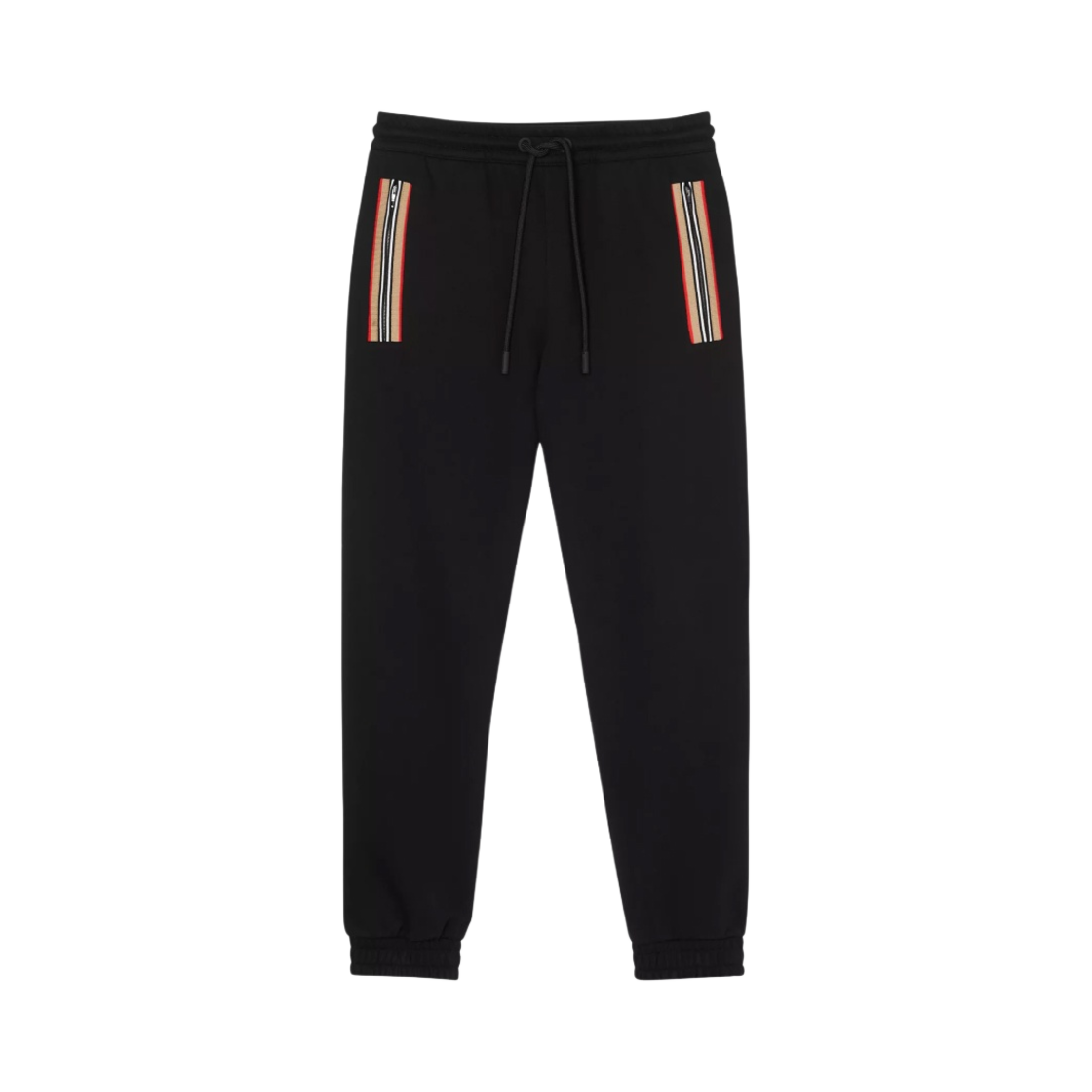 버버리 아이콘 스트라이프 디테일 코튼 조깅 팬츠 블랙(Burberry Icon Stripe Detail Cotton Jogging Pants Black) - 1