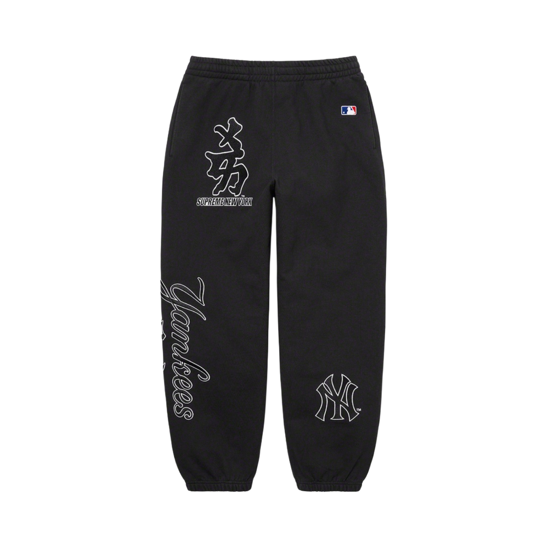 슈프림 x 뉴욕 양키스 간지 스웨트팬츠 블랙 - 22FW