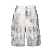 MJD Cargo Denim Bermuda Pants Dirty White