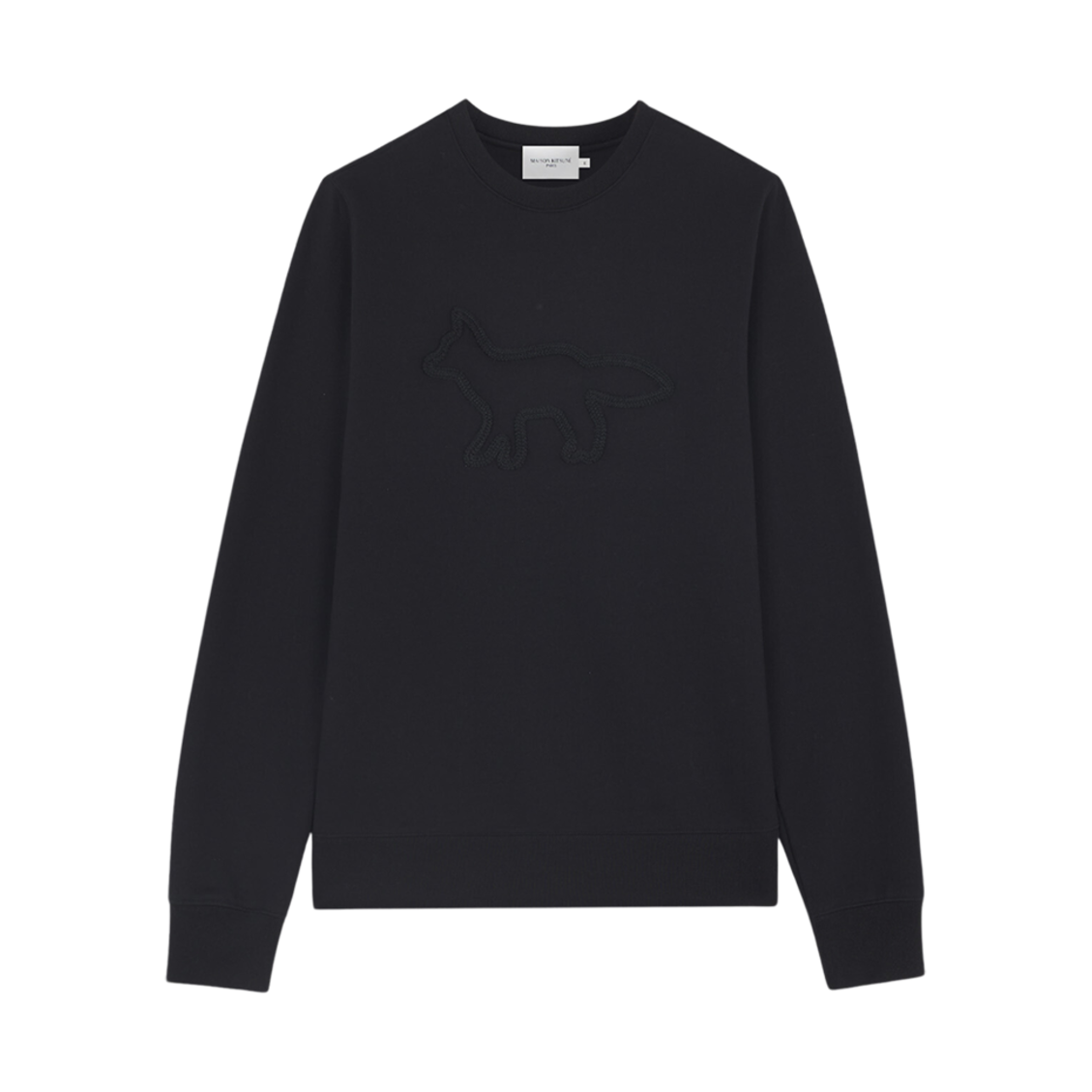 메종 키츠네 컨투어 폭스 패치 레귤러 스웨트셔츠 블랙(Maison Kitsune Contour Fox Patch Regular Sweatshirt Black)