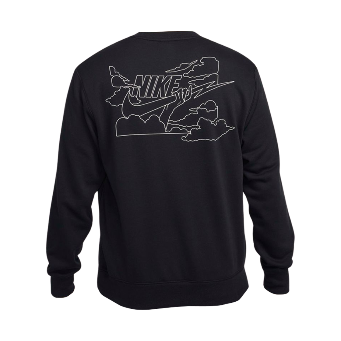 나이키 클럽 프렌치 테리 크루넥 스웨트셔츠 블랙 화이트 - 아시아(Nike Club French Terry Crewneck Sweatshirt Black White - Asia) - 2