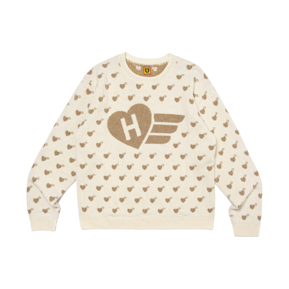 HM27CS035 Human Made Heart Knit Sweater White