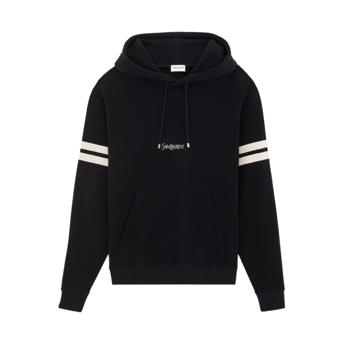 생로랑 오가닉 코튼 플리스 후드 느와르 내츄럴