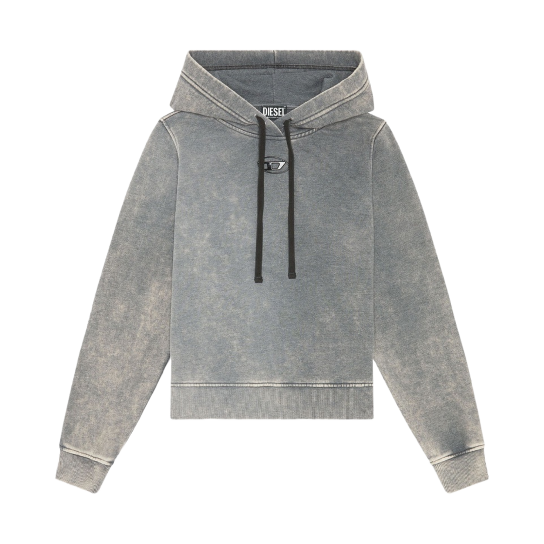 (W) 디젤 F-레기-후드-G2 인젝션 모울드 로고 후드 다크 그레이((W) Diesel F-Reggy-Hood-G2 Hoodie with Injection Moulded Logo Dark Grey) - 1