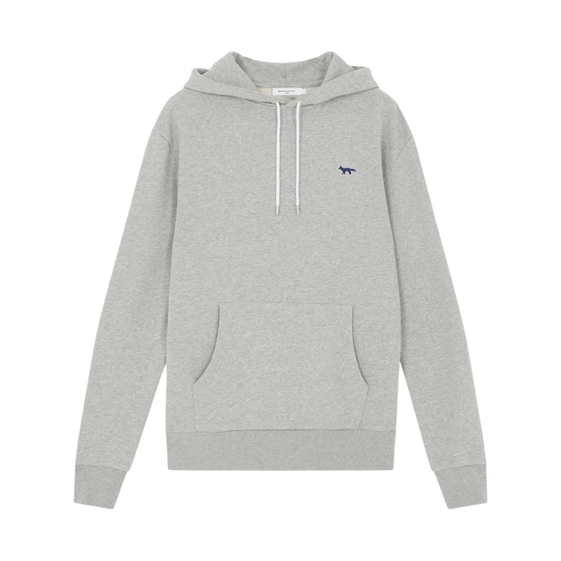 HU00317KM0001 Maison Kitsune Navy Fox Patch Classic Hoodie Grey Melange