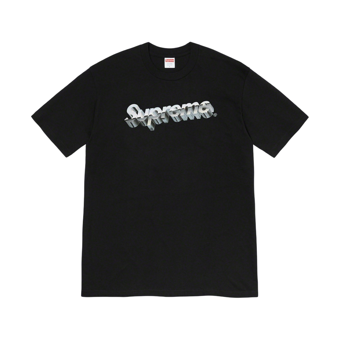 슈프림 크롬 로고 티셔츠 블랙 - 20SS