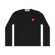 Play Comme des Garcons Double Heart LS T-Shirt Black