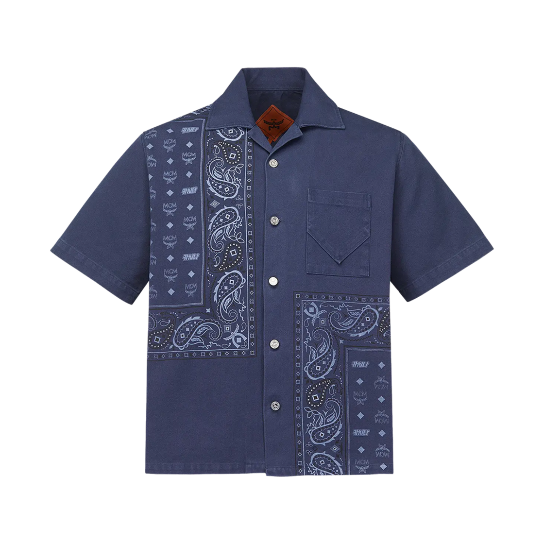 MCM x 카시나 코튼 옥스포드 숏슬리브 셔츠 워시드 네이비(MCM x Kasina Cotton Oxford Short Sleeve Shirt Washed Navy)