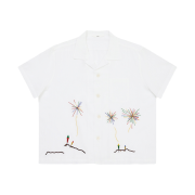 STU Fireworks Embroidery Shirt White