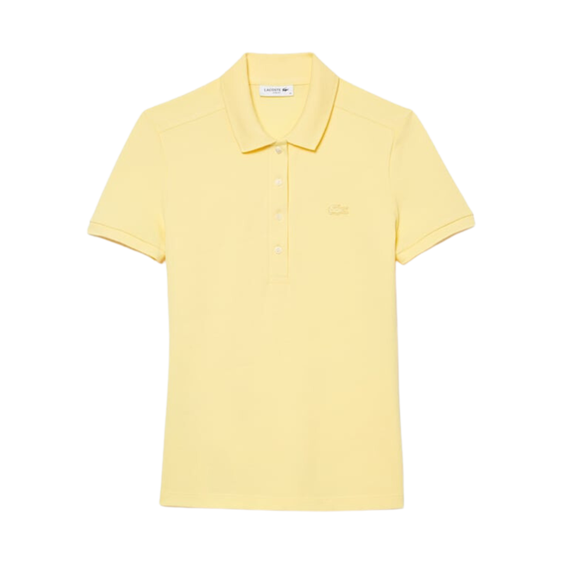 (W) 라코스테 4 버튼 슬림핏 폴로 셔츠 옐로우((W) Lacoste 4 Button Slim-Fit Polo Shirt Yellow) - 1