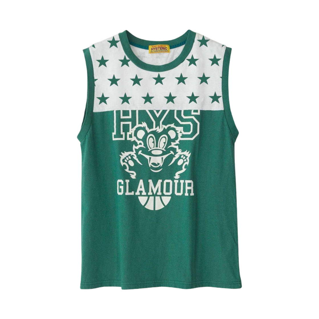 01251CR03 (W) Hysteric Glamour Fire Bear College Sleeveless Green