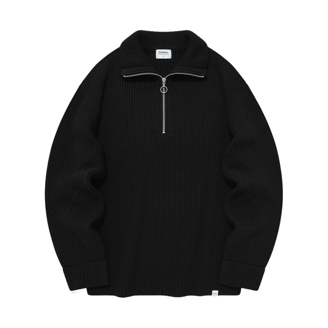 CO2303KT15BK Covernat Lambswool Half Zip Up Knit Black