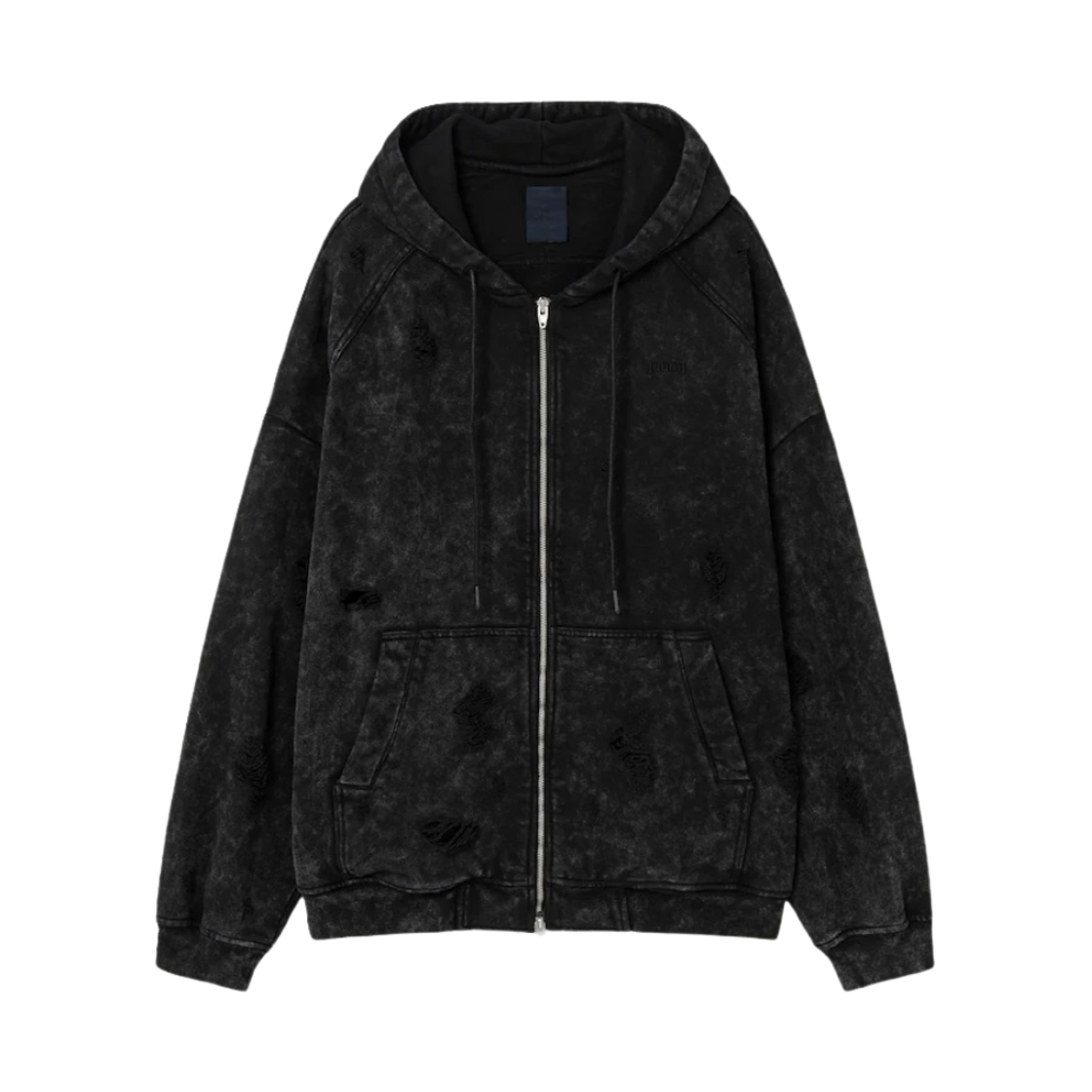 준지 코튼 다잉 데미지 집업 후드 그레이 - 23FW(Juun.J Cotton Dyeing Damage Zip Hoodie Grey - 23FW)